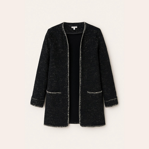 Max studio tweed drape crew neck jacket Size M